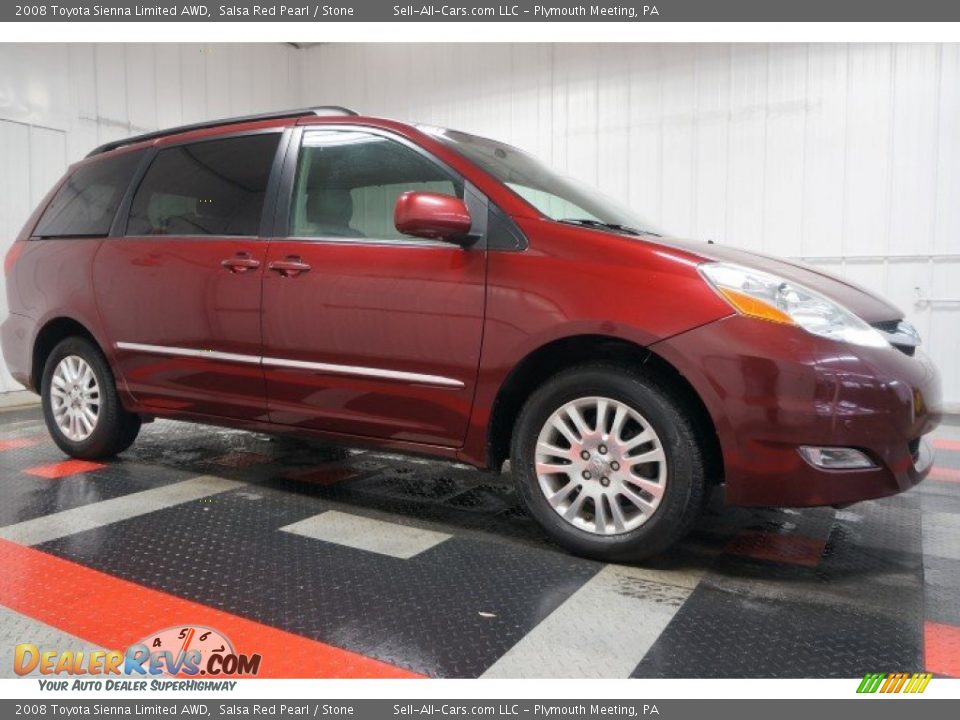 2008 Toyota Sienna Limited AWD Salsa Red Pearl / Stone Photo #6