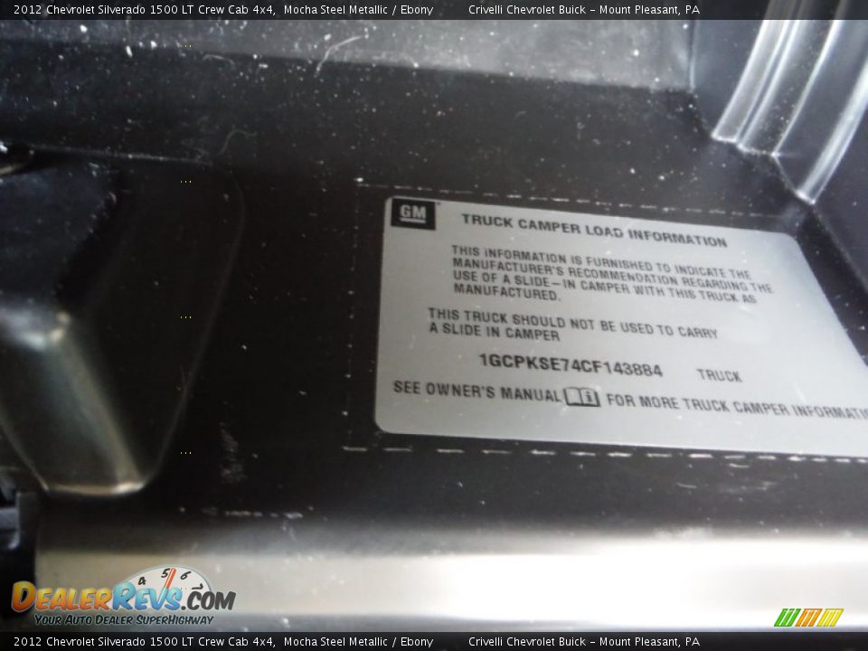 2012 Chevrolet Silverado 1500 LT Crew Cab 4x4 Mocha Steel Metallic / Ebony Photo #31