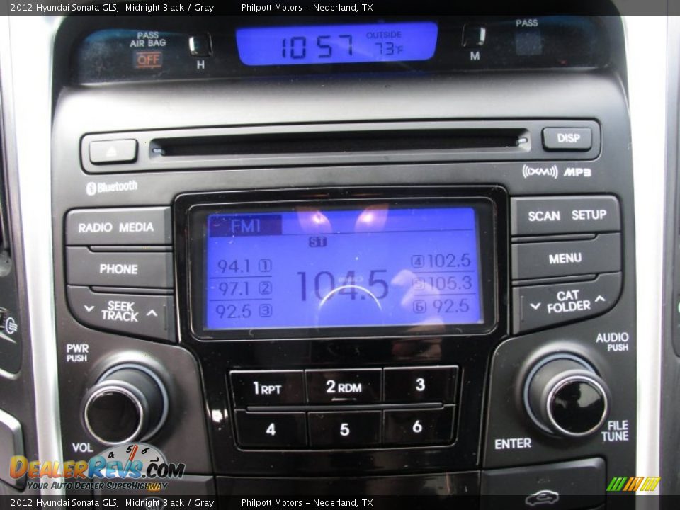 2012 Hyundai Sonata GLS Midnight Black / Gray Photo #35