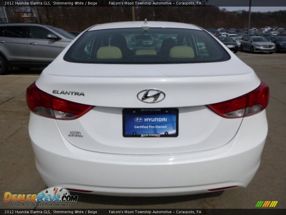 2012 Hyundai Elantra GLS Shimmering White / Beige Photo #3