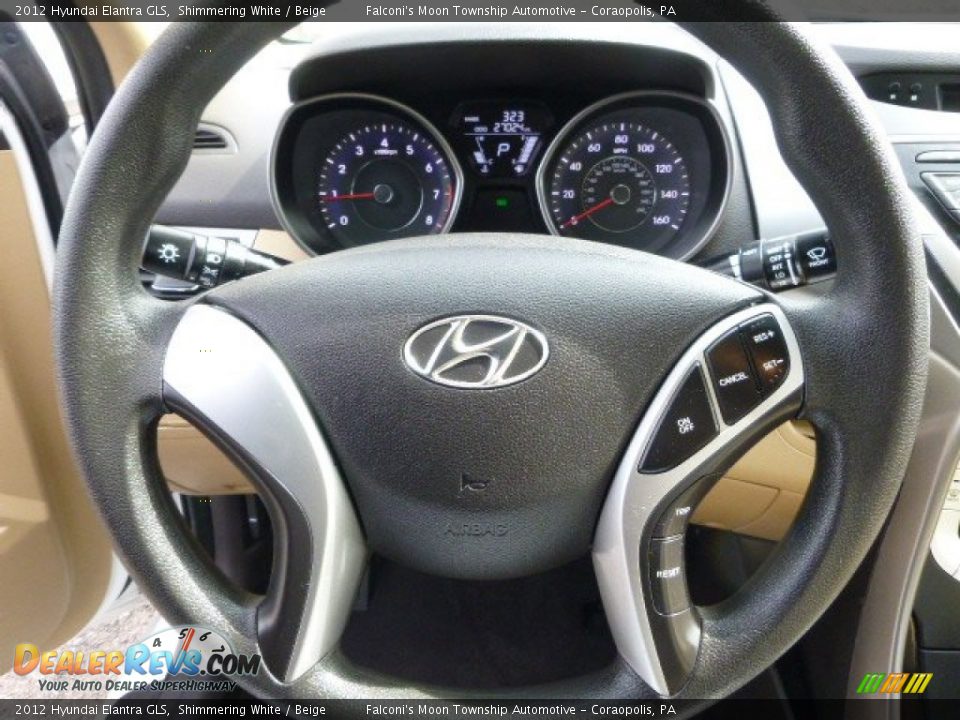 2012 Hyundai Elantra GLS Shimmering White / Beige Photo #20