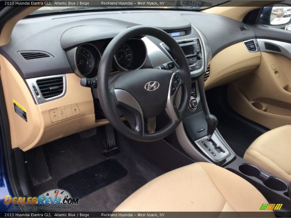 2013 Hyundai Elantra GLS Atlantic Blue / Beige Photo #9