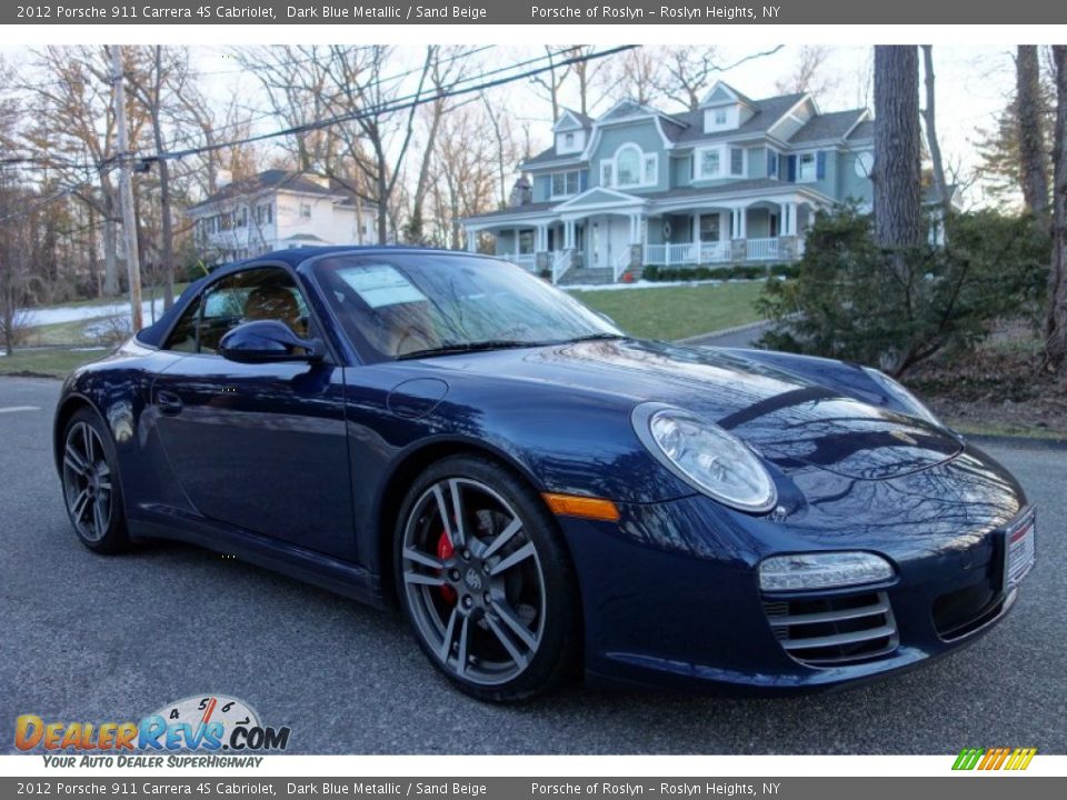 2012 Porsche 911 Carrera 4S Cabriolet Dark Blue Metallic / Sand Beige Photo #9