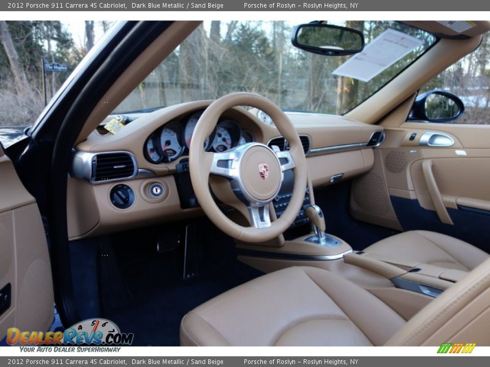 Sand Beige Interior - 2012 Porsche 911 Carrera 4S Cabriolet Photo #11