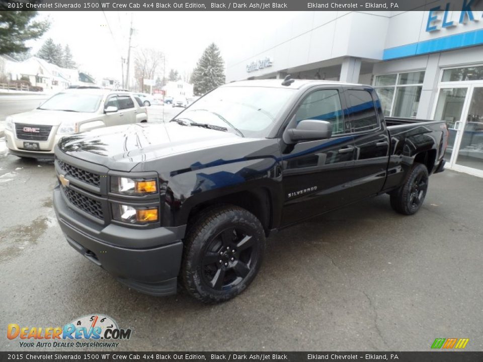 Front 3/4 View of 2015 Chevrolet Silverado 1500 WT Crew Cab 4x4 Black Out Edition Photo #7