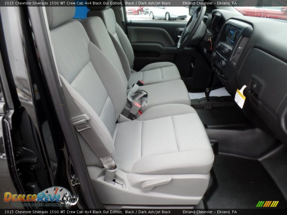 Dark Ash/Jet Black Interior - 2015 Chevrolet Silverado 1500 WT Crew Cab 4x4 Black Out Edition Photo #18