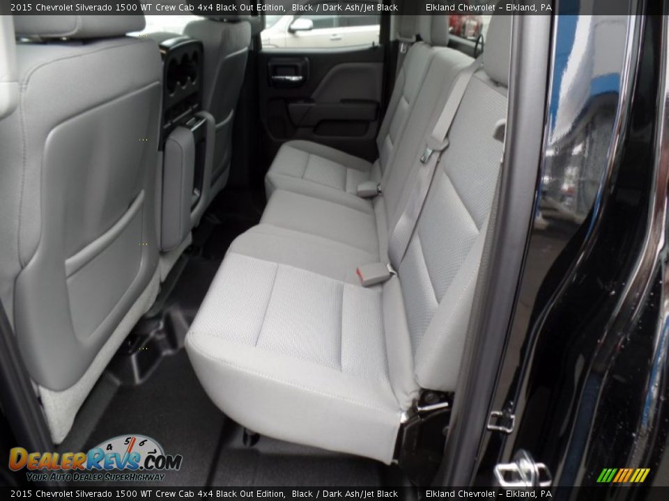 Rear Seat of 2015 Chevrolet Silverado 1500 WT Crew Cab 4x4 Black Out Edition Photo #25