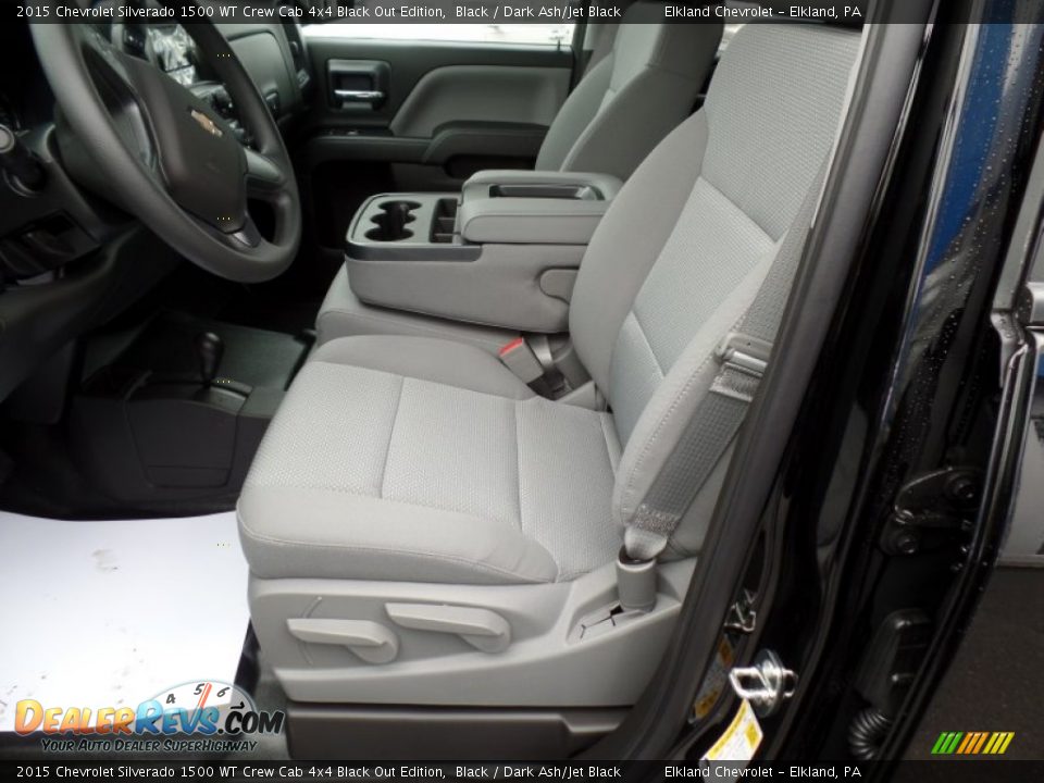 Front Seat of 2015 Chevrolet Silverado 1500 WT Crew Cab 4x4 Black Out Edition Photo #28