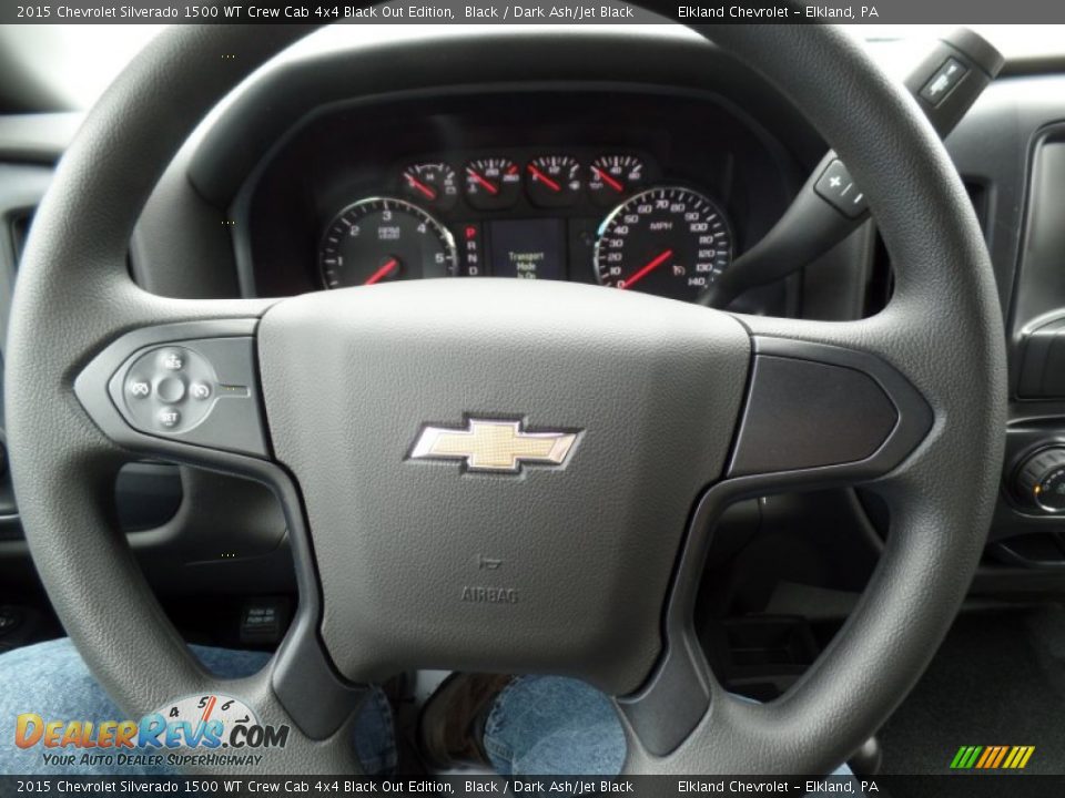 2015 Chevrolet Silverado 1500 WT Crew Cab 4x4 Black Out Edition Steering Wheel Photo #33