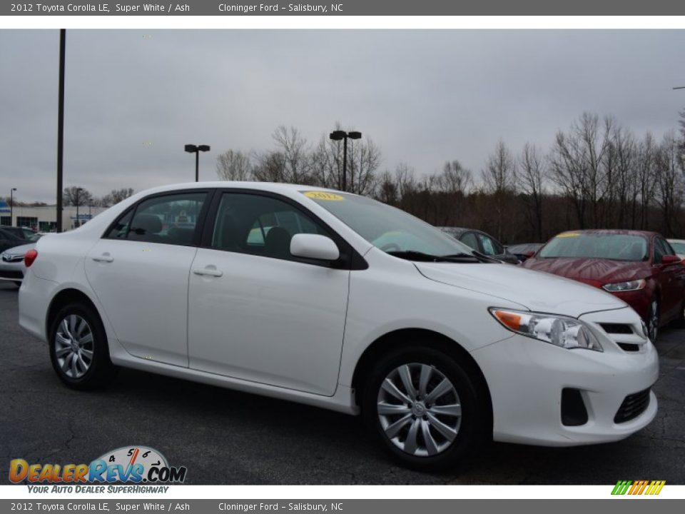 2012 Toyota Corolla LE Super White / Ash Photo #1