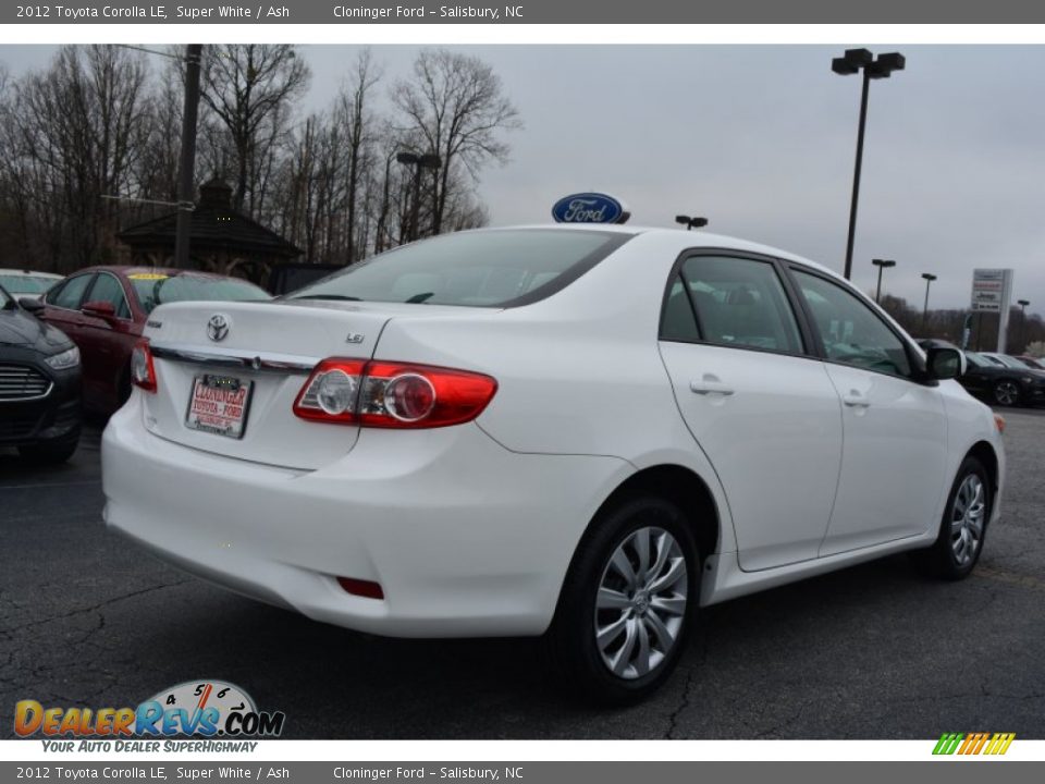 2012 Toyota Corolla LE Super White / Ash Photo #3
