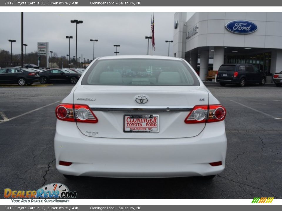 2012 Toyota Corolla LE Super White / Ash Photo #4