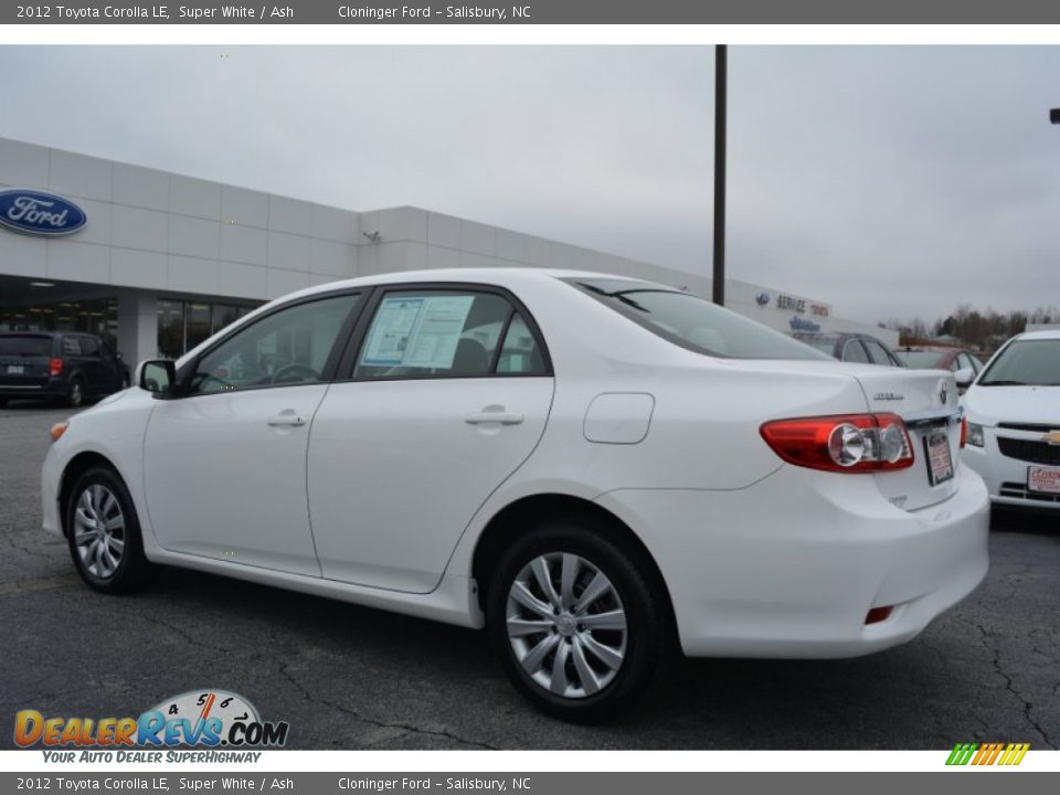 2012 Toyota Corolla LE Super White / Ash Photo #5