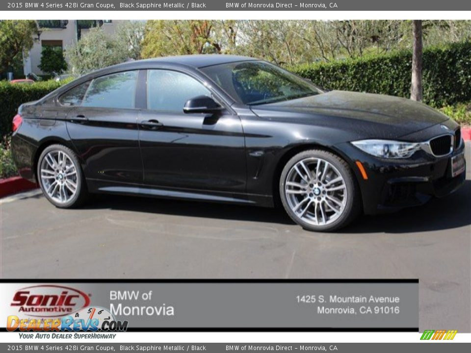 2015 BMW 4 Series 428i Gran Coupe Black Sapphire Metallic / Black Photo #1