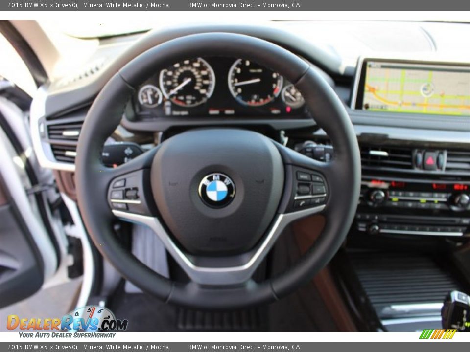 2015 BMW X5 xDrive50i Mineral White Metallic / Mocha Photo #9