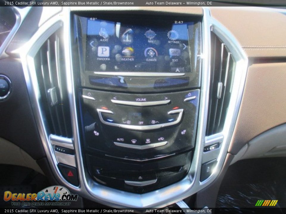2015 Cadillac SRX Luxury AWD Sapphire Blue Metallic / Shale/Brownstone Photo #14