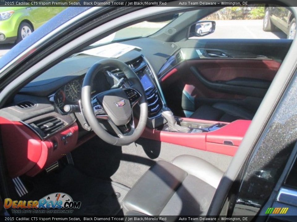 Jet Black/Morello Red Interior - 2015 Cadillac CTS Vsport Premium Sedan Photo #6