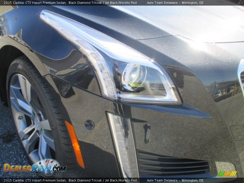 2015 Cadillac CTS Vsport Premium Sedan Black Diamond Tricoat / Jet Black/Morello Red Photo #12