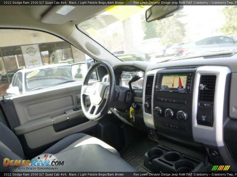 2012 Dodge Ram 1500 SLT Quad Cab 4x4 Black / Light Pebble Beige/Bark Brown Photo #12