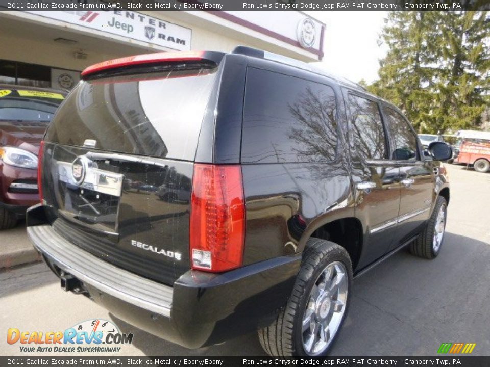 2011 Cadillac Escalade Premium AWD Black Ice Metallic / Ebony/Ebony Photo #9
