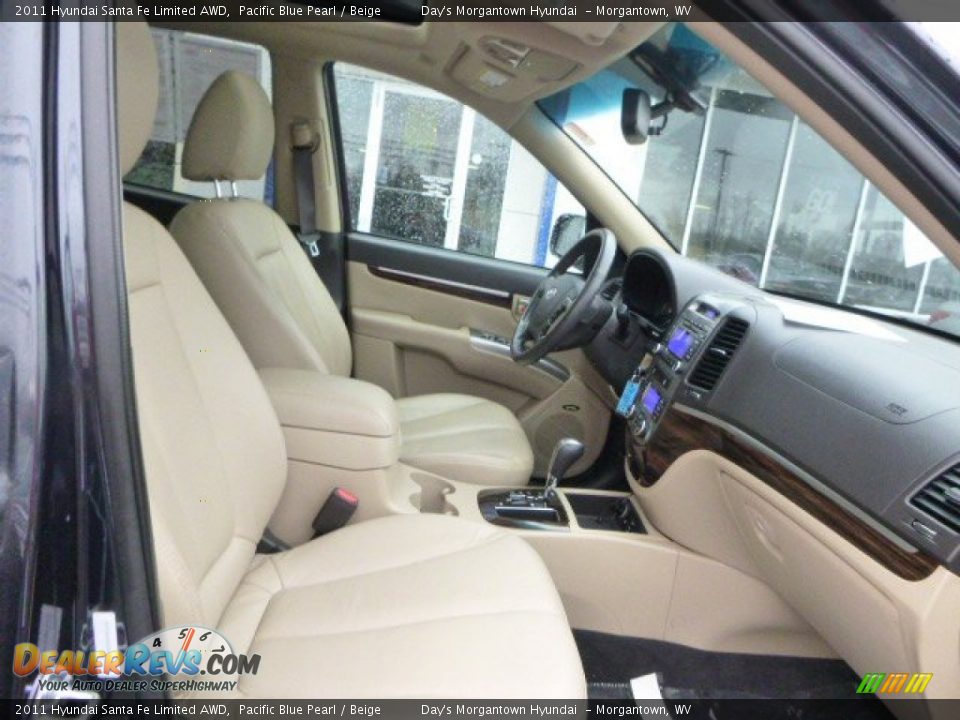 2011 Hyundai Santa Fe Limited AWD Pacific Blue Pearl / Beige Photo #19