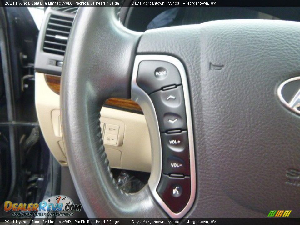 2011 Hyundai Santa Fe Limited AWD Pacific Blue Pearl / Beige Photo #32