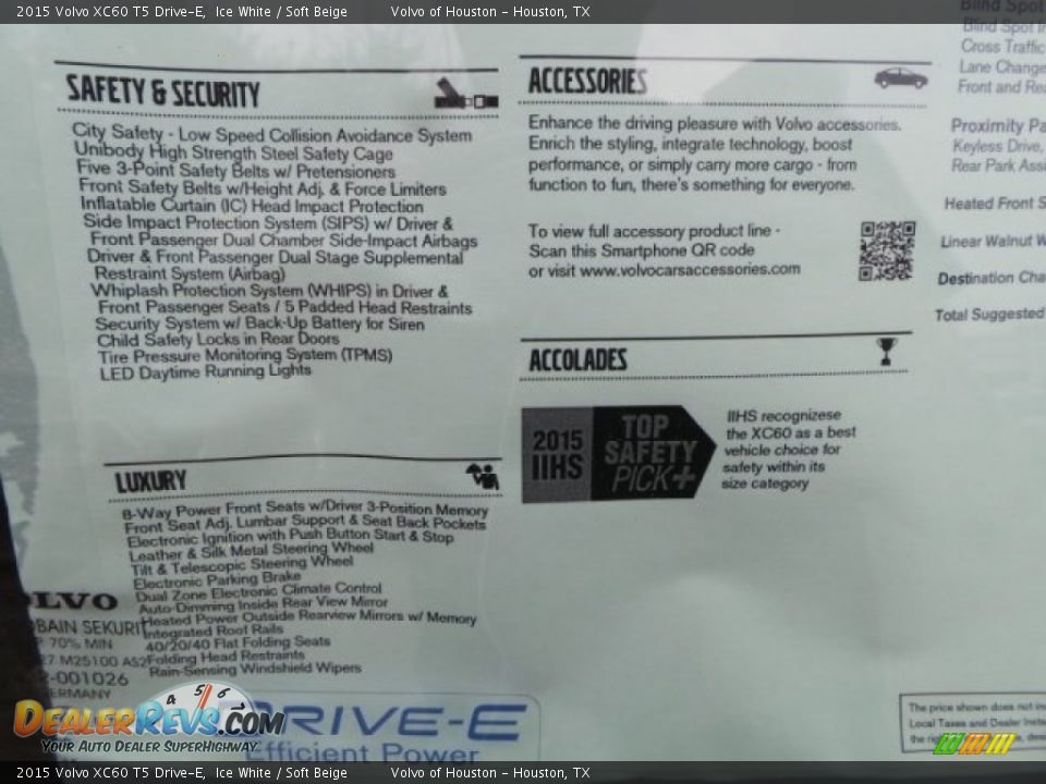 2015 Volvo XC60 T5 Drive-E Ice White / Soft Beige Photo #33