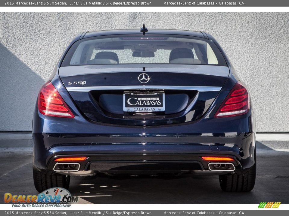 2015 Mercedes-Benz S 550 Sedan Lunar Blue Metallic / Silk Beige/Espresso Brown Photo #3