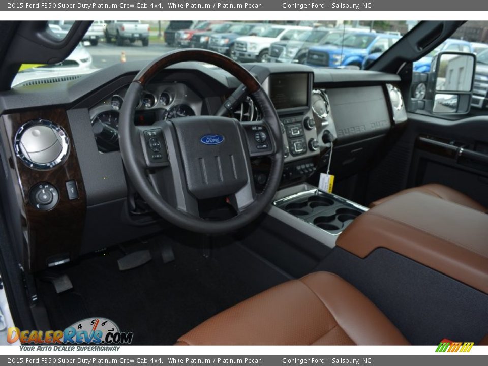 2015 Ford F350 Super Duty Platinum Crew Cab 4x4 White Platinum / Platinum Pecan Photo #9