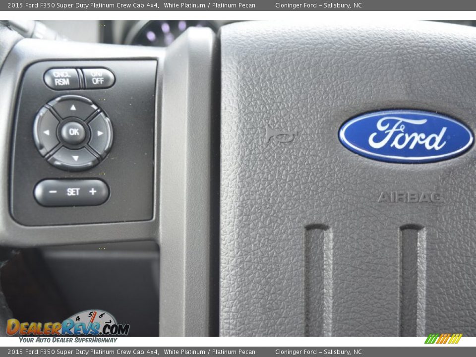 2015 Ford F350 Super Duty Platinum Crew Cab 4x4 White Platinum / Platinum Pecan Photo #19