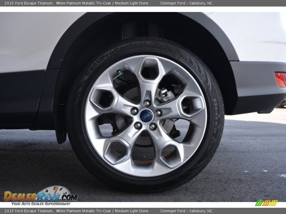 2015 Ford Escape Titanium White Platinum Metallic Tri-Coat / Medium Light Stone Photo #5