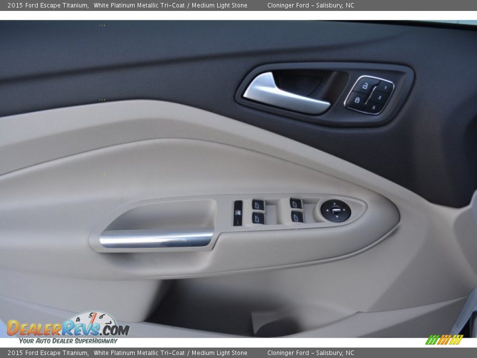 2015 Ford Escape Titanium White Platinum Metallic Tri-Coat / Medium Light Stone Photo #6