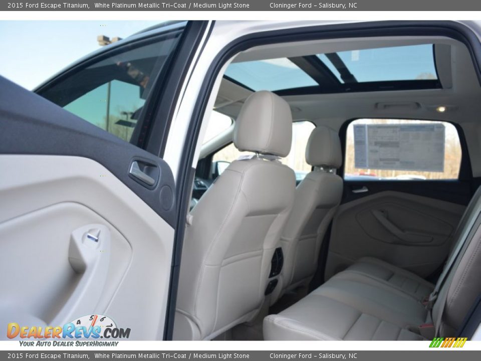 2015 Ford Escape Titanium White Platinum Metallic Tri-Coat / Medium Light Stone Photo #10