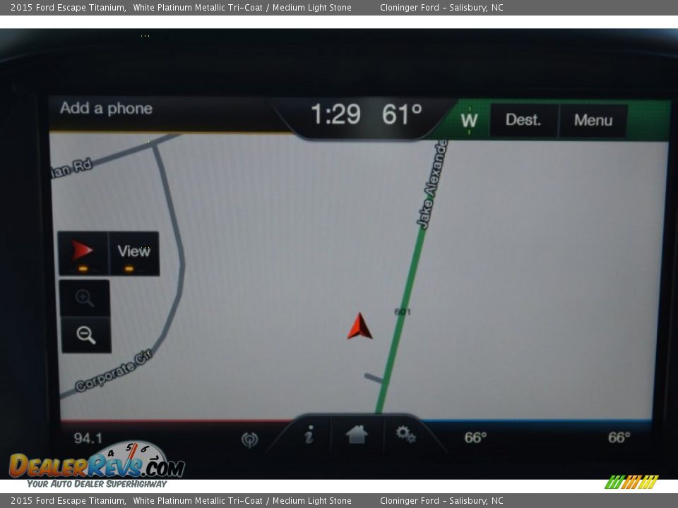 2015 Ford Escape Titanium White Platinum Metallic Tri-Coat / Medium Light Stone Photo #17