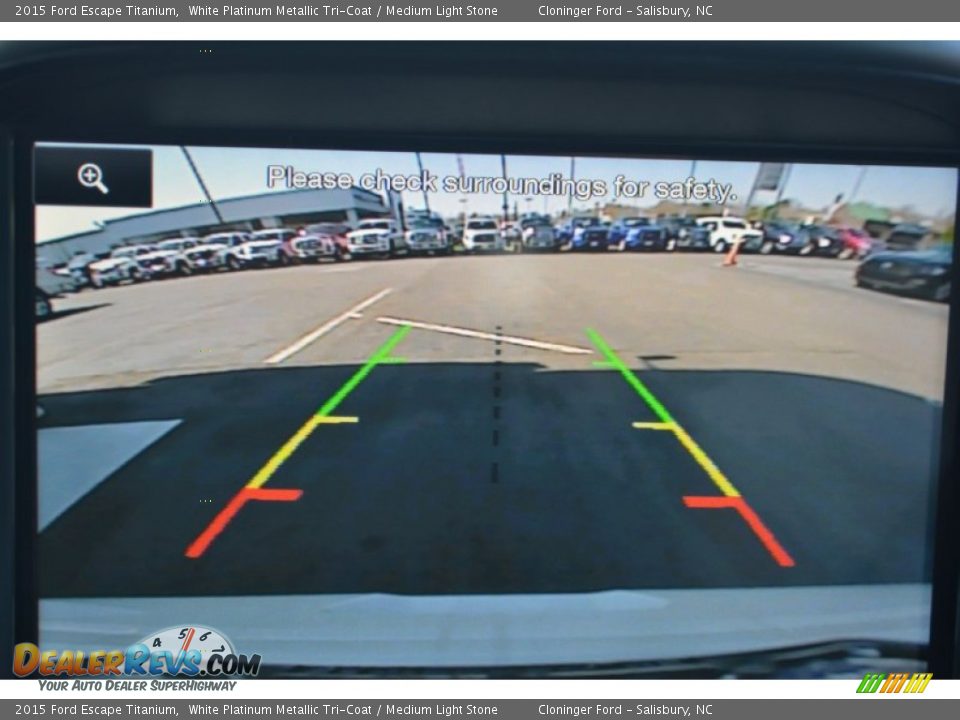 2015 Ford Escape Titanium White Platinum Metallic Tri-Coat / Medium Light Stone Photo #18