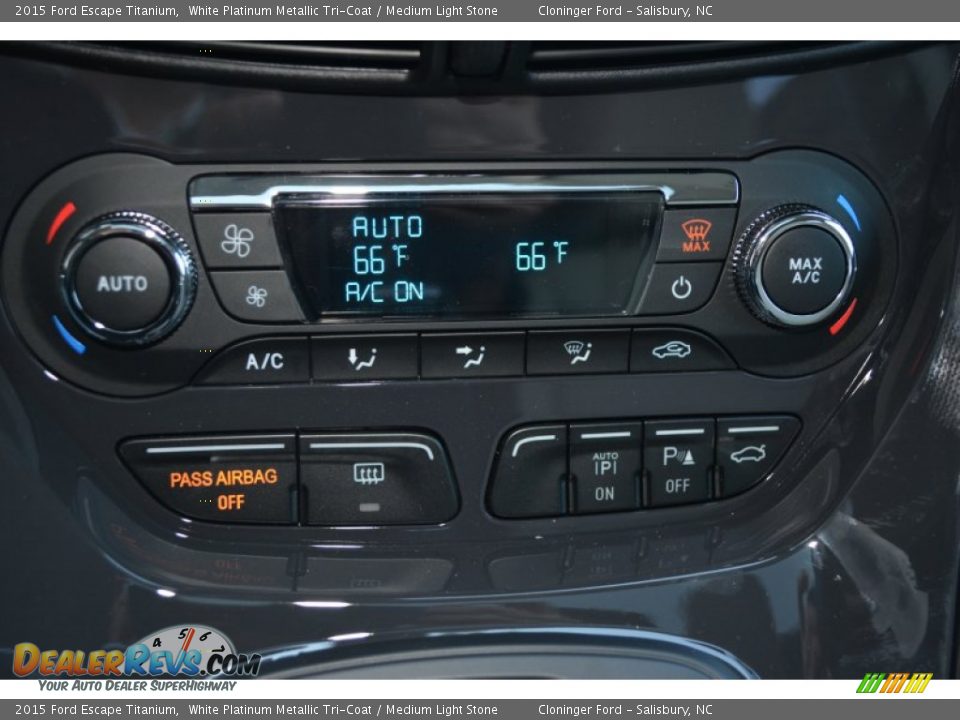 2015 Ford Escape Titanium White Platinum Metallic Tri-Coat / Medium Light Stone Photo #20