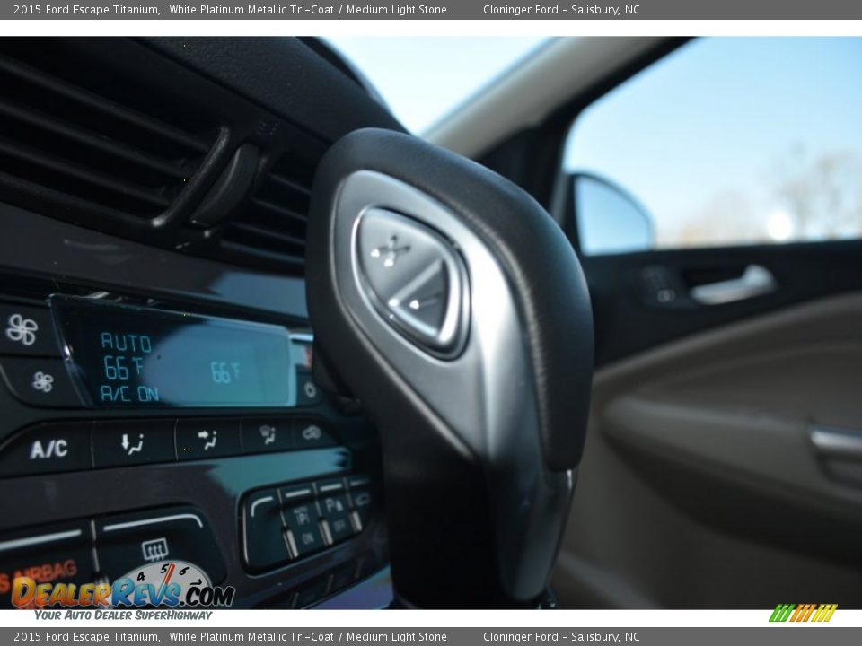 2015 Ford Escape Titanium White Platinum Metallic Tri-Coat / Medium Light Stone Photo #21