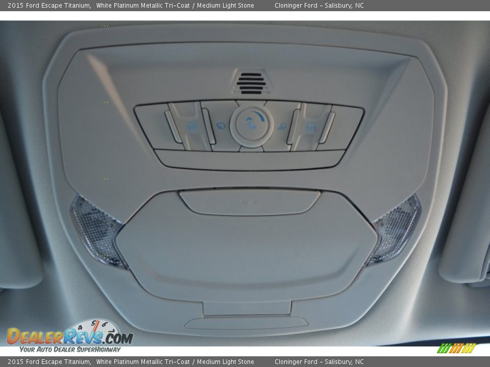 2015 Ford Escape Titanium White Platinum Metallic Tri-Coat / Medium Light Stone Photo #22