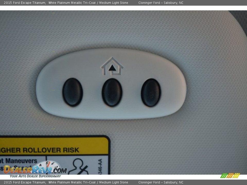 2015 Ford Escape Titanium White Platinum Metallic Tri-Coat / Medium Light Stone Photo #23