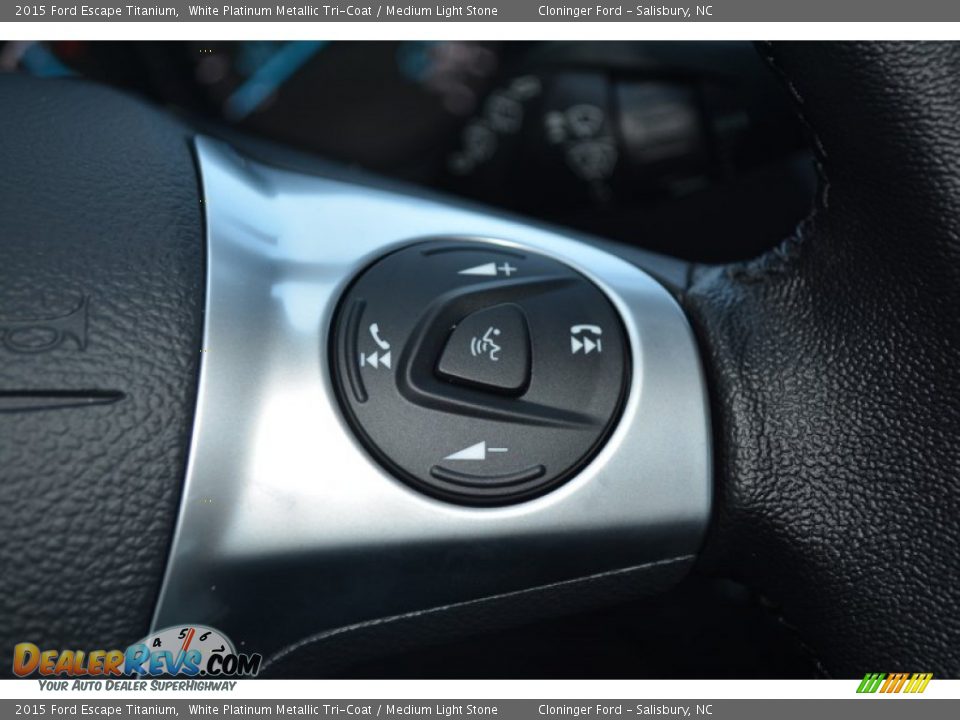 2015 Ford Escape Titanium White Platinum Metallic Tri-Coat / Medium Light Stone Photo #25