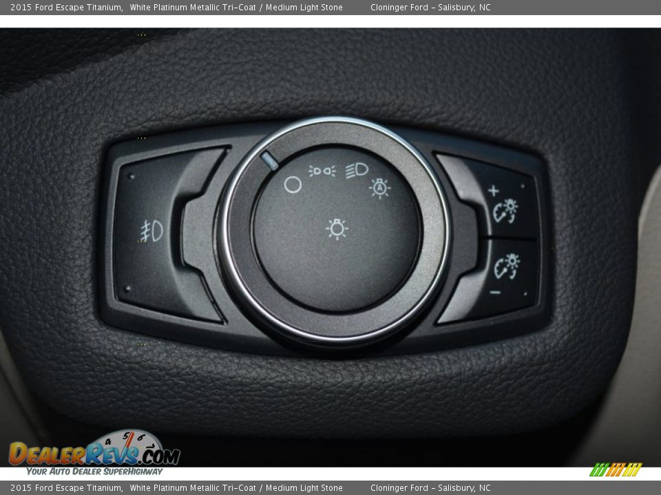 2015 Ford Escape Titanium White Platinum Metallic Tri-Coat / Medium Light Stone Photo #27