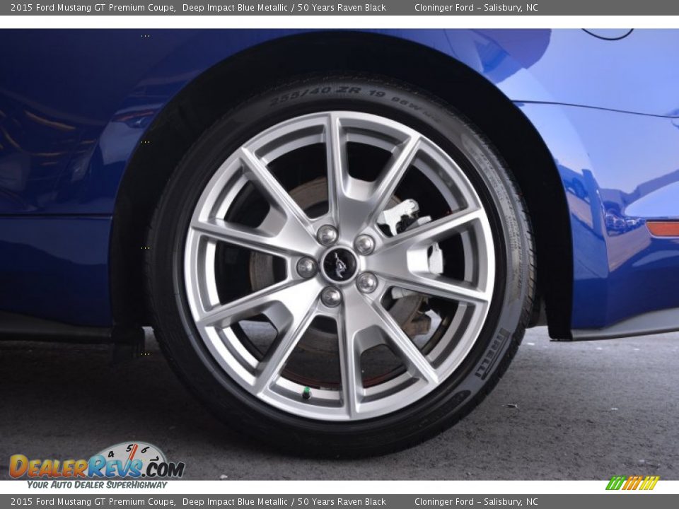 2015 Ford Mustang GT Premium Coupe Deep Impact Blue Metallic / 50 Years Raven Black Photo #5