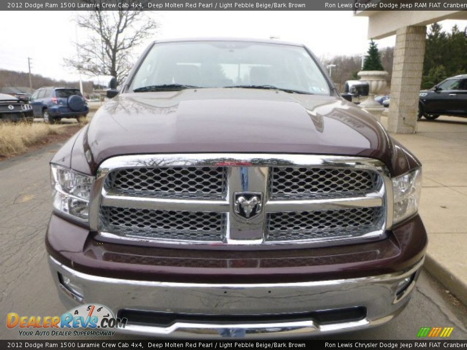 2012 Dodge Ram 1500 Laramie Crew Cab 4x4 Deep Molten Red Pearl / Light Pebble Beige/Bark Brown Photo #4