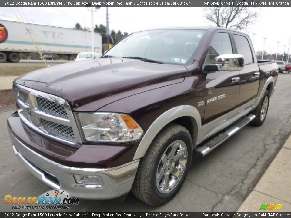2012 Dodge Ram 1500 Laramie Crew Cab 4x4 Deep Molten Red Pearl / Light Pebble Beige/Bark Brown Photo #5