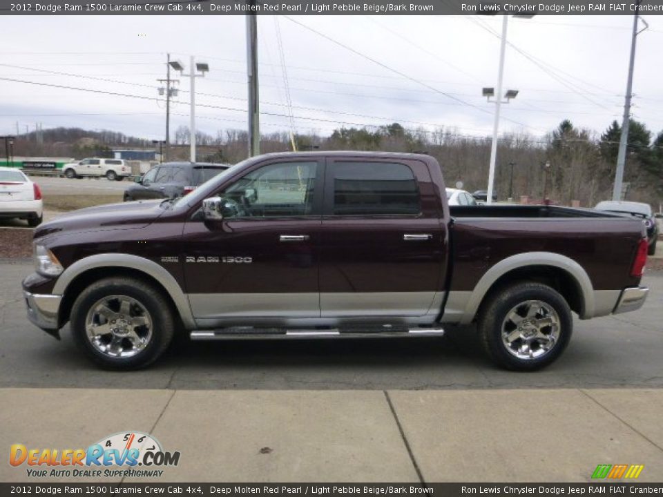 2012 Dodge Ram 1500 Laramie Crew Cab 4x4 Deep Molten Red Pearl / Light Pebble Beige/Bark Brown Photo #6
