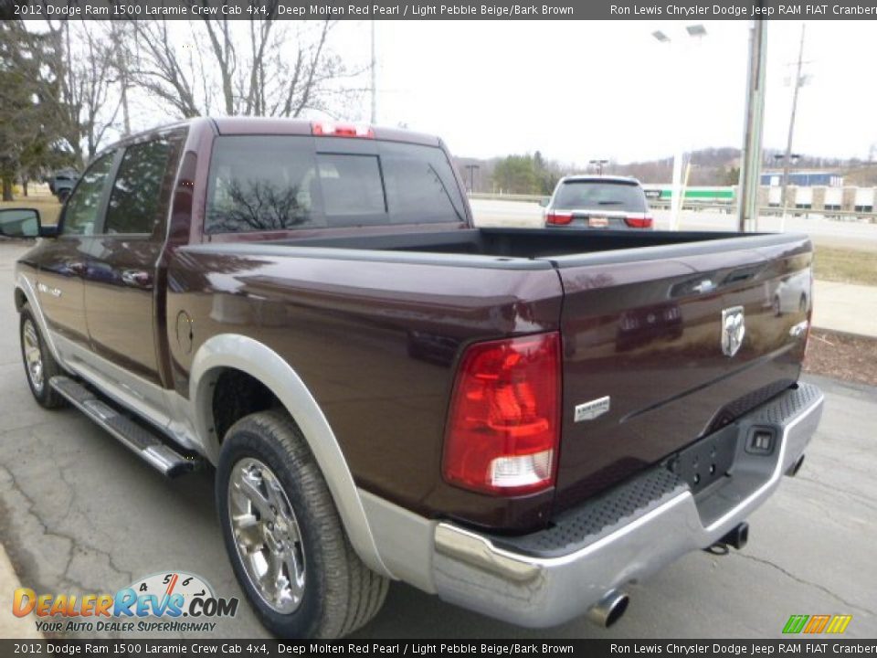 2012 Dodge Ram 1500 Laramie Crew Cab 4x4 Deep Molten Red Pearl / Light Pebble Beige/Bark Brown Photo #8