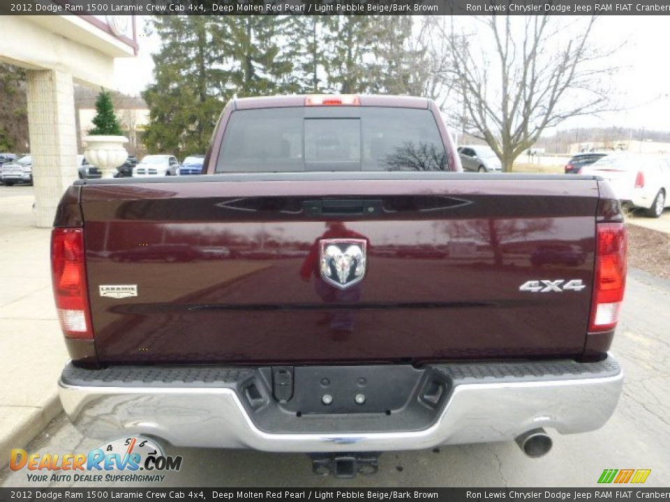 2012 Dodge Ram 1500 Laramie Crew Cab 4x4 Deep Molten Red Pearl / Light Pebble Beige/Bark Brown Photo #9
