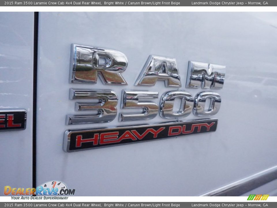 2015 Ram 3500 Laramie Crew Cab 4x4 Dual Rear Wheel Bright White / Canyon Brown/Light Frost Beige Photo #6