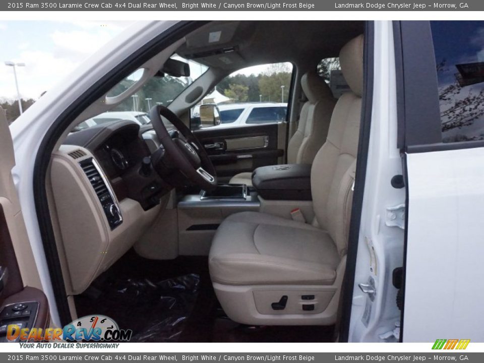 2015 Ram 3500 Laramie Crew Cab 4x4 Dual Rear Wheel Bright White / Canyon Brown/Light Frost Beige Photo #7