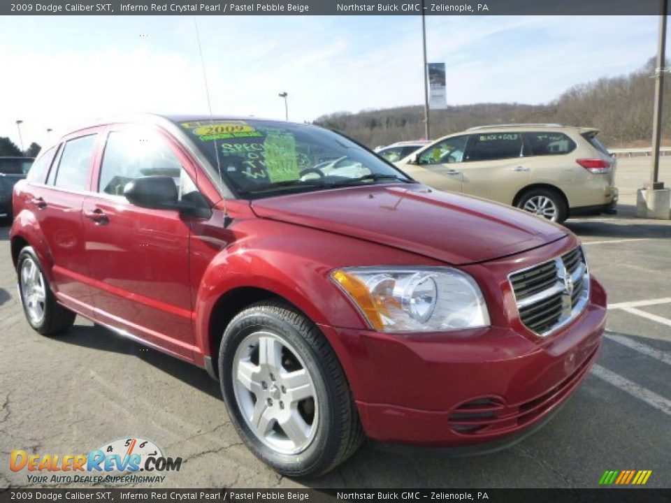 2009 Dodge Caliber SXT Inferno Red Crystal Pearl / Pastel Pebble Beige Photo #8